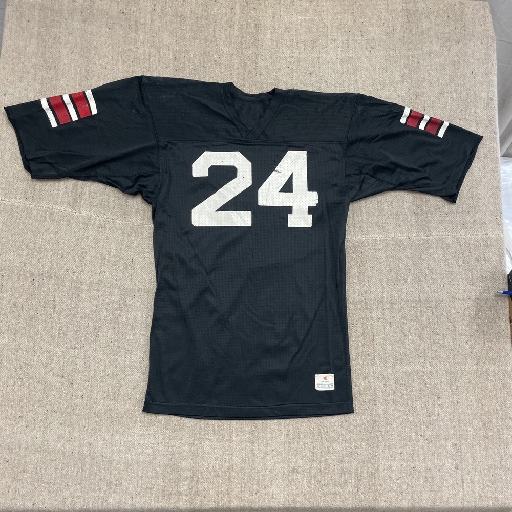 Vintage Mesh Football Jersey Men Medium Black 1980s Champion‎